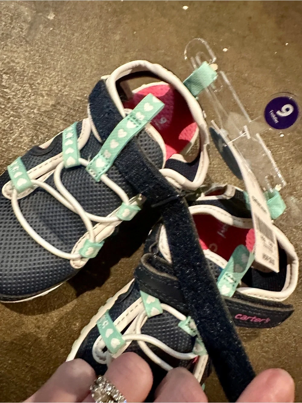Carter's Navy Sneakers with Mint Accents for Kids